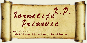 Kornelije Primović vizit kartica